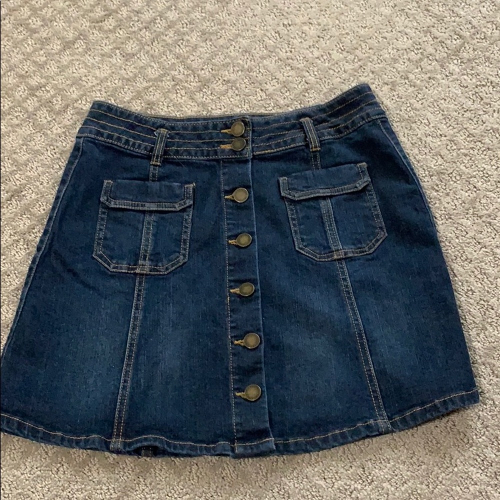 high waisted denim jean skirt